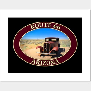 Antique Car on Historic Route 66 in Arizona Posters and Art